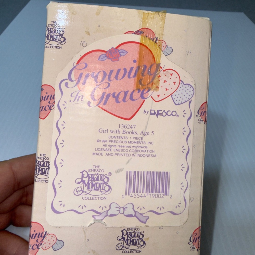 Precious Moments Growing In Grace Age 5 Girl with Books 136247 1994 Good Box